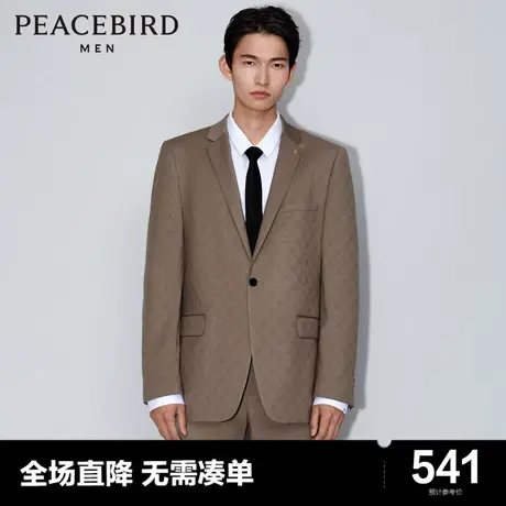 太平鸟男装奥莱  新款时尚老花满印提花西装男图片