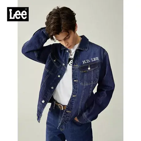 Lee商场同款23春夏新品舒适版中蓝色男牛仔外套LMT004498101291A0图片