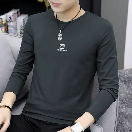 莫代尔长袖t恤男春季薄款体恤上衣服潮流修身内搭打底衫秋衣小衫图片