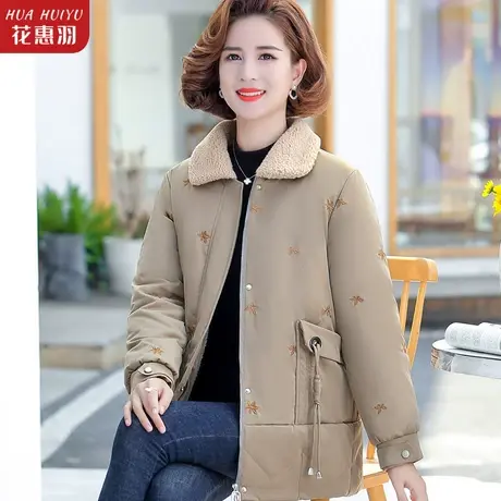 妈妈冬装外套短款棉袄40岁50中老年女气质秋冬风衣中长款棉衣棉服商品大图