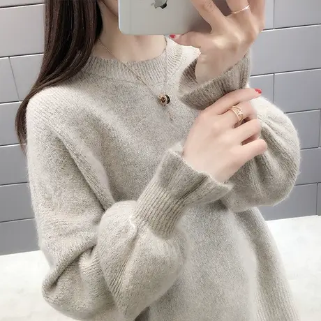 加绒女士毛衣女2023年新款宽松外穿慵懒上衣装洋气秋冬款冬季女装商品大图
