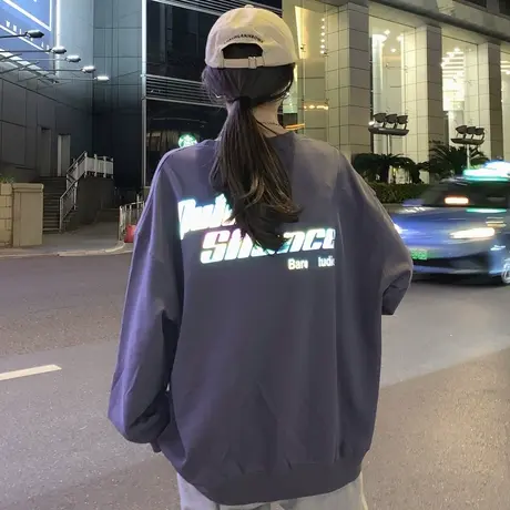 vintage卫衣女2021网红炸街宽松韩版设计感小众春秋薄款外套潮ins商品大图