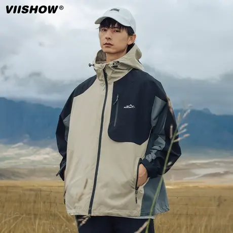 VIISHOW三防冲锋夹克外套男春秋季山系户外机能痞帅宽松登山服夹商品大图
