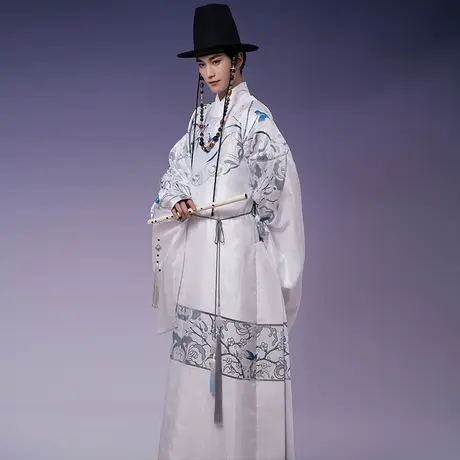 【清熙】如梦霓裳原创汉服男装明制妆花织银圆领袍双层暗纹春秋季图片