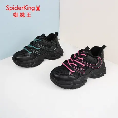 SPIDER KING/蜘蛛王老爹鞋女2023冬商场新款加绒网面爆款厚底御寒商品大图