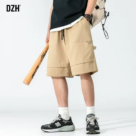 男士卡其色短裤男运动休闲潮牌男裤2023年新款裤子夏季薄款五分裤商品大图