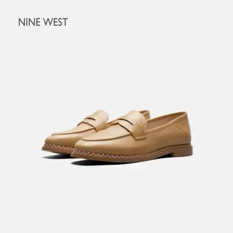 【商场同款】Nine West/玖熙棕色乐福鞋2025夏季新款平底小皮鞋软图片