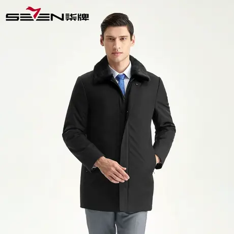 柒牌男装清仓尼克服秋冬商务休闲男士羽绒服时尚毛领保暖外套商品大图