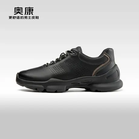Aokang奥康春秋季新款头层牛皮透气真皮运动鞋轻质舒软公务鞋商品大图