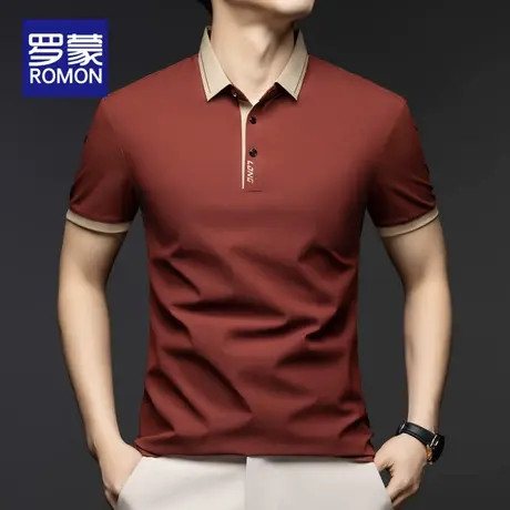 罗蒙夏季POLO衫男士短袖2025新款凉感翻领上衣休闲商务冰丝t恤男图片