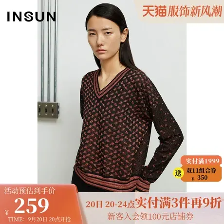 恩裳冬季时尚高雅气质修身通勤舒适毛针织衫女商品大图