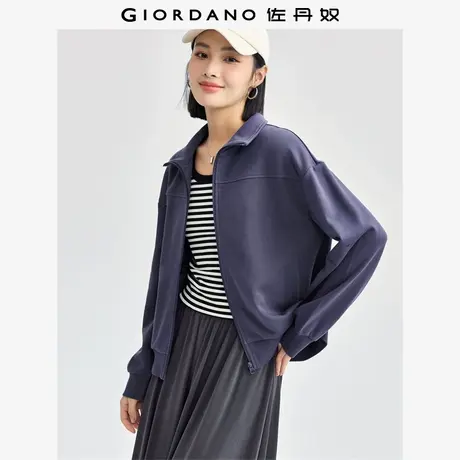 佐丹奴外套女装破骨立领针织长袖卫衣外套 13374860商品大图