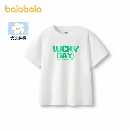 巴拉巴拉短袖T恤男女中大童夏装新款纯棉舒适宽松打底衣亲子装商品大图