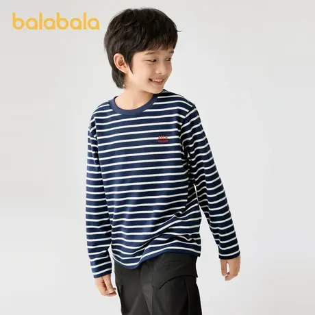 巴拉巴拉男童长袖T恤宝宝条纹打底衫大童上衣儿童衣服秋装童装潮5商品大图
