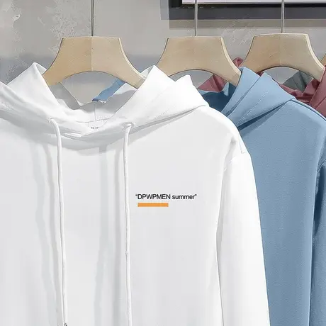 2023新款连帽卫衣男宽松潮流字母印花带帽衫秋冬加绒加厚外套长袖商品大图