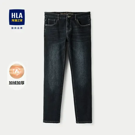 HLA/海澜之家SPRINTING SMILE系列牛仔裤25秋冬新加绒加厚裤子男图片