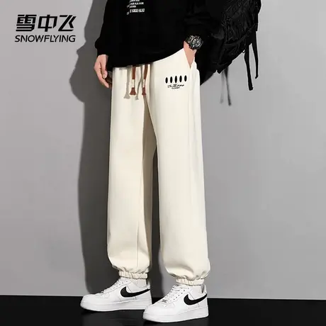 雪中飞休闲裤2025春夏新款宽松舒适男士束脚印花日常休闲直筒长裤商品大图