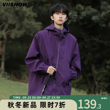 VIISHOW户外冲锋夹克男女2023新款春秋季美式防水山系露营夹克外商品大图