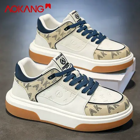 奥康男鞋2026新款冬季时尚休闲百搭小白板鞋厚底增高软底运动潮鞋商品大图