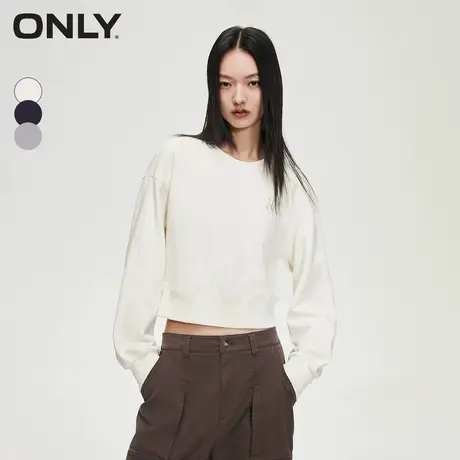ONLY奥莱秋季新款时尚休闲宽松落肩短款长袖短款卫衣女商品大图