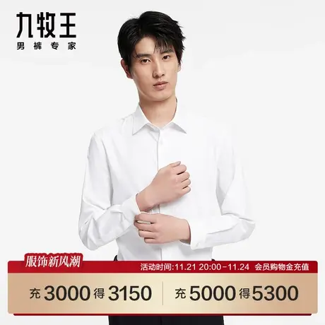 [商场同款]九牧王男装2023秋冬JC1C70417含桑蚕丝正装长袖衬衫SN图片