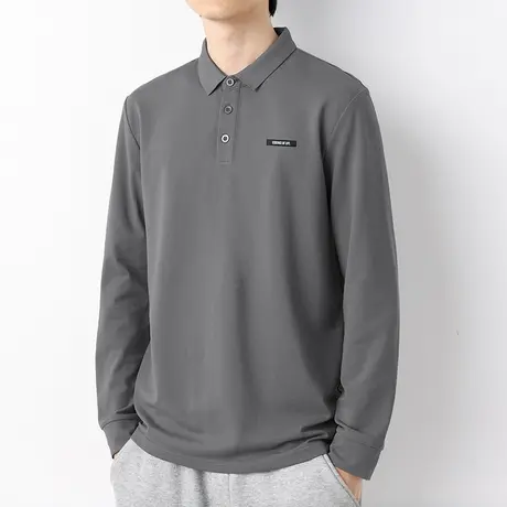 珠地棉翻领保罗polo衫长袖t恤男装商务休闲有领秋衣服带领打底衫商品大图