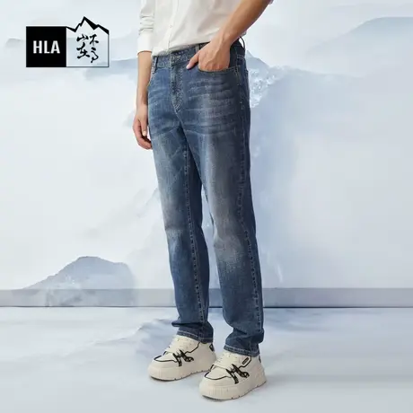 HLA/海澜之家循迹山不在高系列牛仔裤24春夏新中腰五袋款裤子男图片