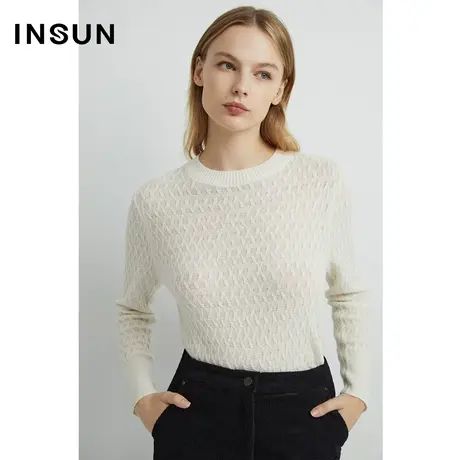 INSUN恩裳奥莱秋季纯羊毛肌理感针织衫图片