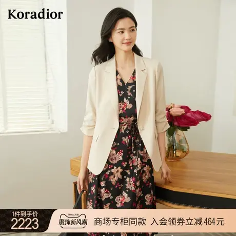 珂莱蒂尔商场同款高级感七分袖西装外套女职业ol通勤女装西服上衣图片