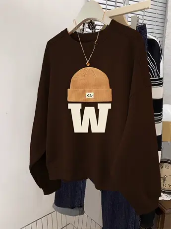 美式复古中性风情侣卫衣女hiphop大码加绒外套ins潮秋冬休闲上衣商品大图