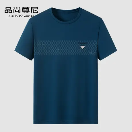 【凉感冰丝】男士短袖T恤顺滑透气圆领中老年爸爸上衣夏季体恤衫图片