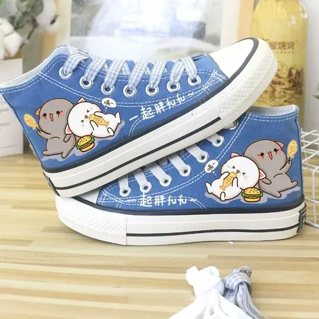 新款高帮鞋帆布鞋甜美女鞋2024春夏秋学生板鞋韩版百搭球鞋运动鞋商品大图