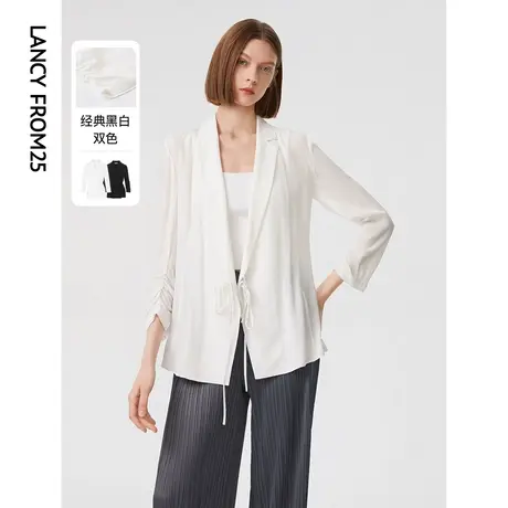 朗姿高级感气质休闲通勤西装外套修身职业装女2023春秋季新款上衣图片