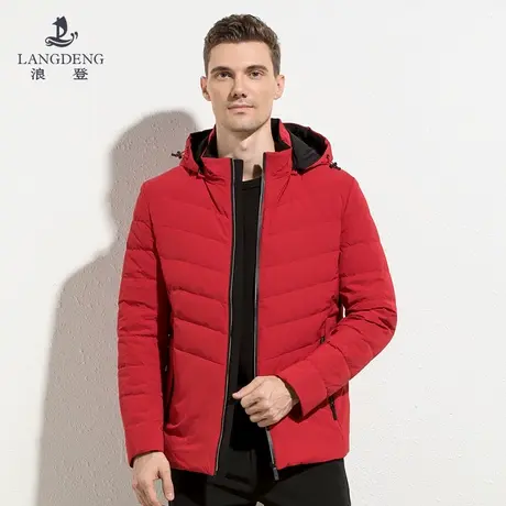 【防泼水】浪登羽绒服男2022秋冬商务休闲可拆卸连帽男士保暖外套图片