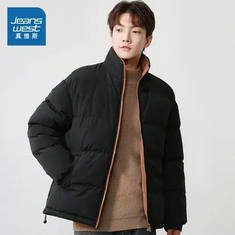E5真维斯男款2024春季新款 男士时尚百搭宽松舒适立领保暖棉衣图片