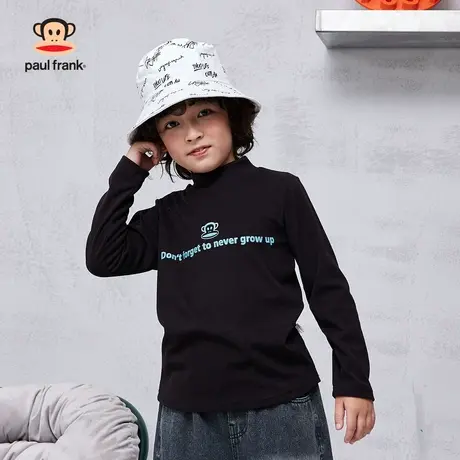 大嘴猴童装2023秋冬新品中大童半高领舒适打底衫上衣男童长袖T恤商品大图