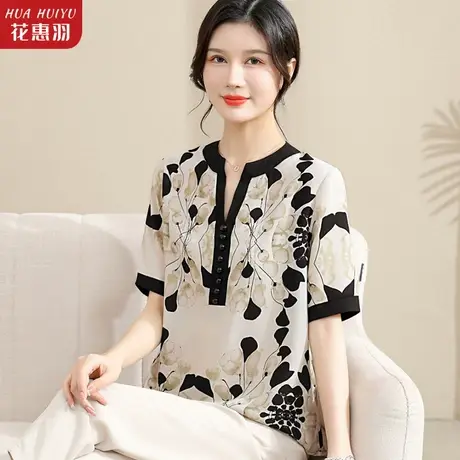 中年妈妈装夏装衬衫上衣2023新款中老年妇女时尚洋气高贵小衫衣服图片