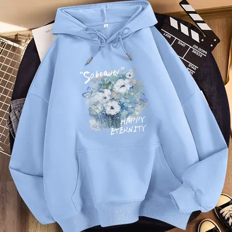 秋季学生卫衣外套女款春秋薄款2023新款oversize连帽秋装女生上衣商品大图