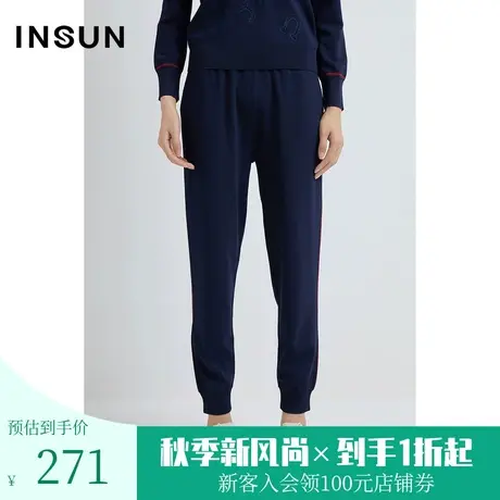 恩裳春秋季经典简约版型直筒收脚时尚休闲裤子女装图片