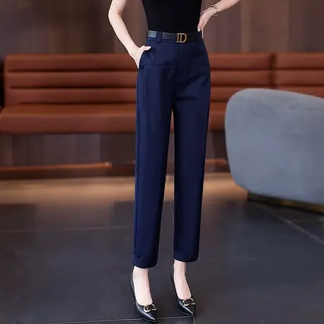 抗皱镰刀裤女2023秋季新款职业显瘦哈伦裤设计感高端舒柔特西装裤图片