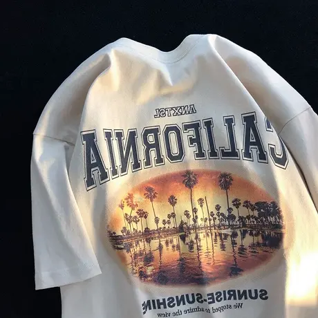 胖mm美式复古hiphop设计感短袖t恤女ins潮牌夏季宽松chic港味上衣商品大图