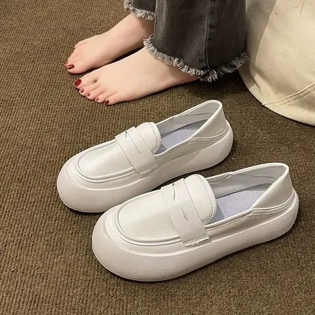 春季护士鞋女软底不累脚防滑透气2023新款两穿平底小白一脚蹬单鞋商品大图