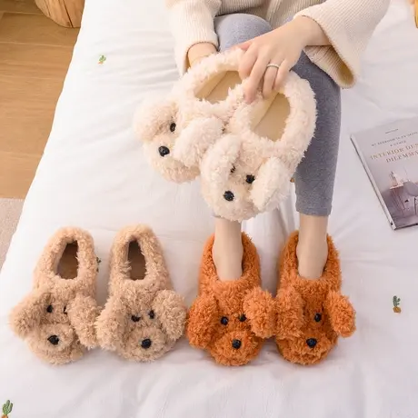 冬天棉拖鞋女可爱包跟毛绒家居情侣室内厚底冬季月子鞋保暖毛拖鞋商品大图