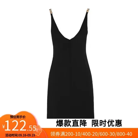 【艾格】2023春季新款女装V领肩带可调节性感成熟风吊带连衣裙图片