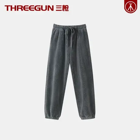 THREEGUN/三枪男士家居裤羊羔绒加厚睡裤男冬季可以穿细带休闲裤图片