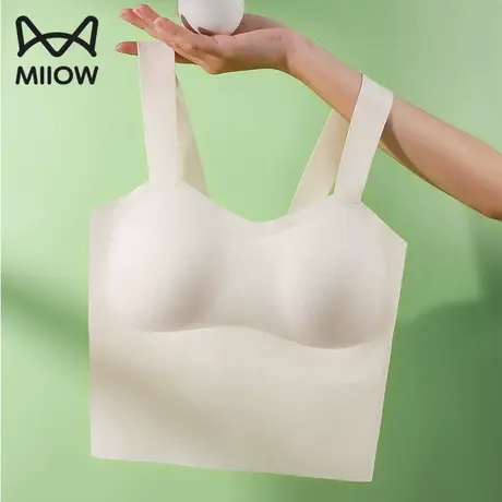 猫人吊带背心女士夏季薄款内搭美背带胸垫免穿文胸一体收副乳文胸图片