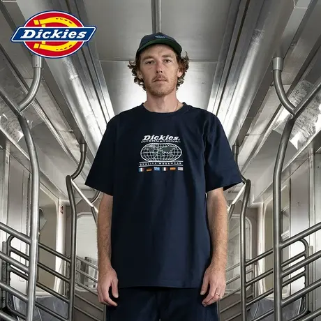 Dickies x JAKE HAYES联名款 工装风休闲简约印花短袖T恤商品大图