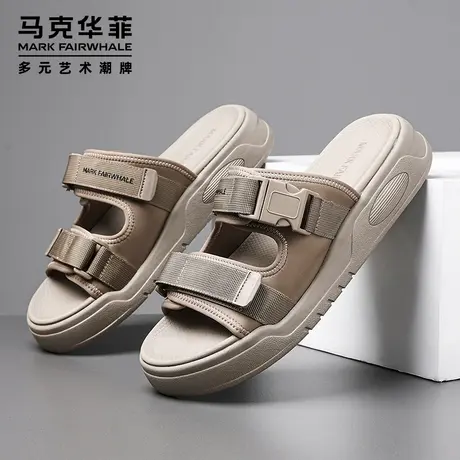马克华菲官方旗舰店一字拖鞋男夏季户外穿涉水洗澡防滑厚底踩屎感商品大图