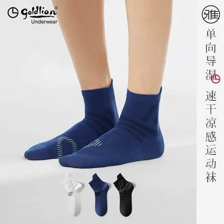 金利来雅系列速干吸汗防臭coolmax舒张圈提花男棉袜商品大图
