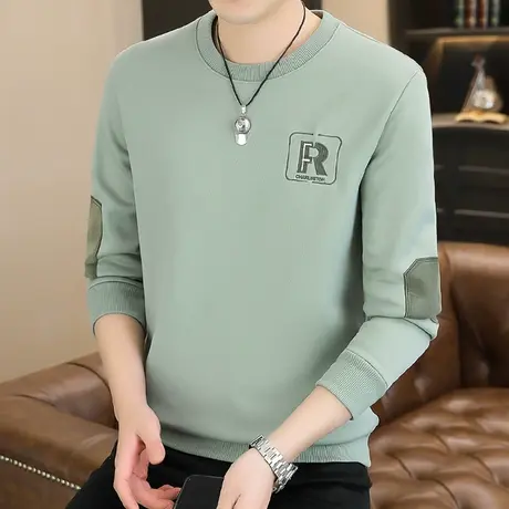 男士卫衣2023新款上衣春秋季加绒秋衣宽松长袖T恤秋冬男装衣服男商品大图